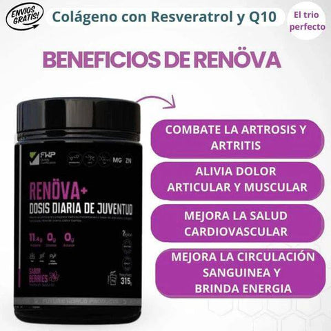 Image of RENOVA ULTRA 3 EN 1 Colágeno, Resveratrol y Q10