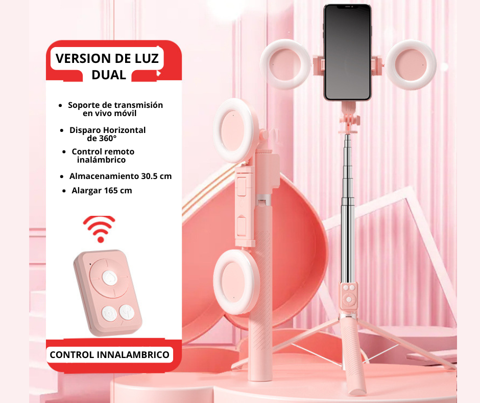 SOPORTE, PALO SELFIE y TRIPODE EN UNO – ¡Llévalo a Todas Partes!